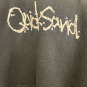 Black Quicksand hoodie with front graphic and Revelation Records back logo